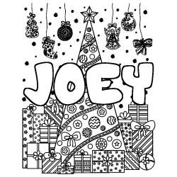 Coloración del nombre JOEY - decorado árbol de Navidad y regalos