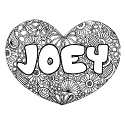 Coloración del nombre JOEY - decorado mandala de corazón