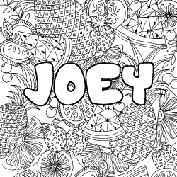 Dibujo para colorear JOEY - decorado mandala de frutas