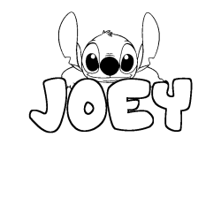 Coloración del nombre JOEY - decorado Stitch