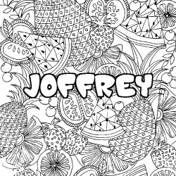 Coloración del nombre JOFFREY - decorado mandala de frutas