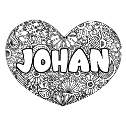 Dibujo para colorear JOHAN - decorado mandala de coraz&oacute;n