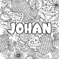 Dibujo para colorear JOHAN - decorado mandala de frutas