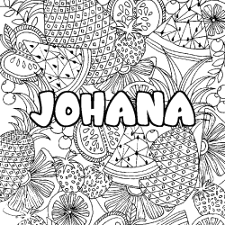 Coloración del nombre JOHANA - decorado mandala de frutas