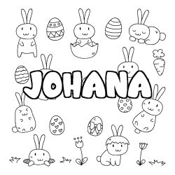 Coloración del nombre JOHANA - decorado Pascua