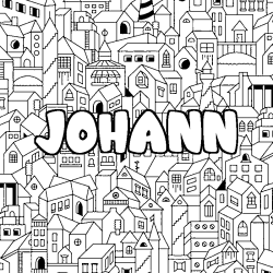 Dibujo para colorear JOHANN - decorado ciudad