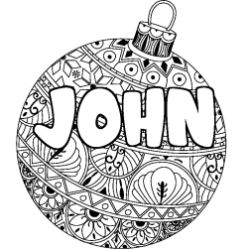 Dibujo para colorear JOHN - decorado bola de Navidad