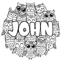 Dibujo para colorear JOHN - decorado b&uacute;hos