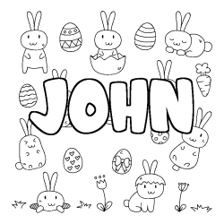 Dibujo para colorear JOHN - decorado Pascua