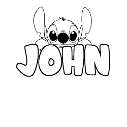 Coloración del nombre JOHN - decorado Stitch