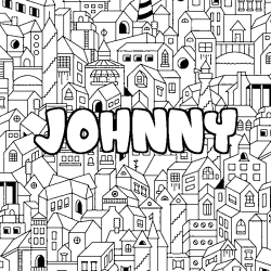 Dibujo para colorear JOHNNY - decorado ciudad