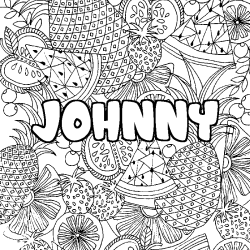 Dibujo para colorear JOHNNY - decorado mandala de frutas