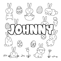 Coloración del nombre JOHNNY - decorado Pascua