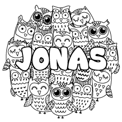 Dibujo para colorear JONAS - decorado b&uacute;hos