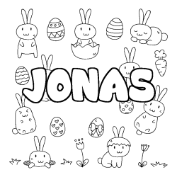 Coloración del nombre JONAS - decorado Pascua