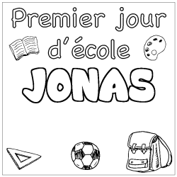 Dibujo para colorear JONAS - decorado primer d&iacute;a de escuela