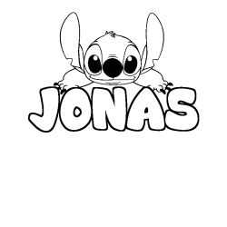 Dibujo para colorear JONAS - decorado Stitch