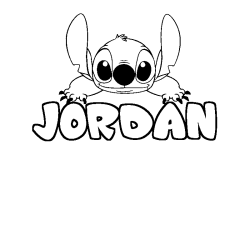 Coloración del nombre JORDAN - decorado Stitch