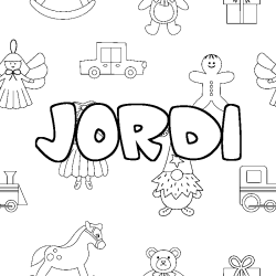 Dibujo para colorear JORDI - decorado juguetes