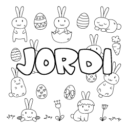 Coloración del nombre JORDI - decorado Pascua