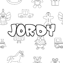 Coloración del nombre JORDY - decorado juguetes