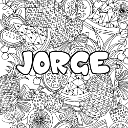 Coloración del nombre JORGE - decorado mandala de frutas