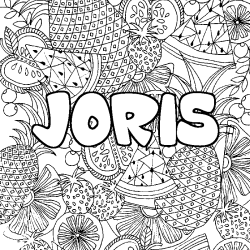 Dibujo para colorear JORIS - decorado mandala de frutas