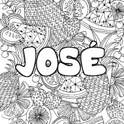 Dibujo para colorear JOS&Eacute; - decorado mandala de frutas