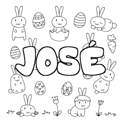 Coloración del nombre JOSÉ - decorado Pascua