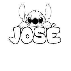 Coloración del nombre JOSÉ - decorado Stitch