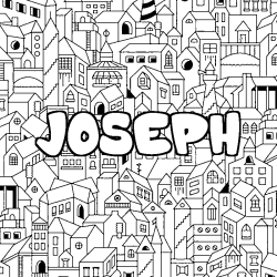 Dibujo para colorear JOSEPH - decorado ciudad