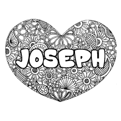 Dibujo para colorear JOSEPH - decorado mandala de coraz&oacute;n