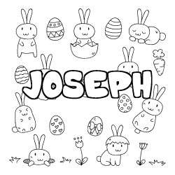 Coloración del nombre JOSEPH - decorado Pascua