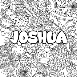 Coloración del nombre JOSHUA - decorado mandala de frutas