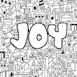 Coloración del nombre JOY - decorado ciudad