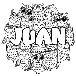 Dibujo para colorear JUAN - decorado b&uacute;hos