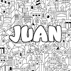 Coloración del nombre JUAN - decorado ciudad