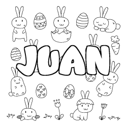 Dibujo para colorear JUAN - decorado Pascua