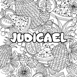 Coloración del nombre JUDICAEL - decorado mandala de frutas