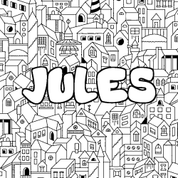 Dibujo para colorear JULES - decorado ciudad