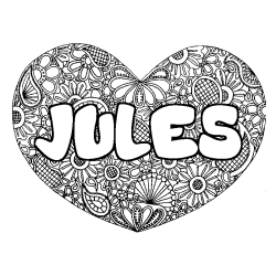 Dibujo para colorear JULES - decorado mandala de coraz&oacute;n