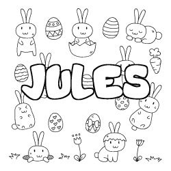 Dibujo para colorear JULES - decorado Pascua