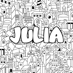 Coloración del nombre JULIA - decorado ciudad