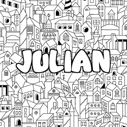 Dibujo para colorear JULIAN - decorado ciudad