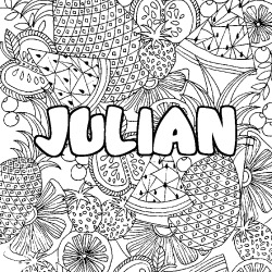 Dibujo para colorear JULIAN - decorado mandala de frutas