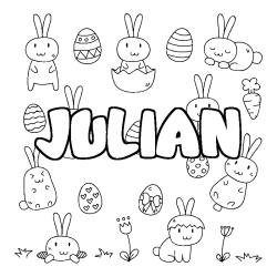 Coloración del nombre JULIAN - decorado Pascua