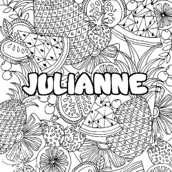 Coloración del nombre JULIANNE - decorado mandala de frutas