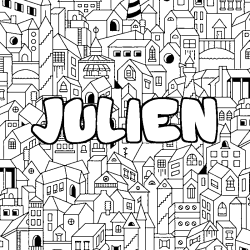 Coloración del nombre JULIEN - decorado ciudad