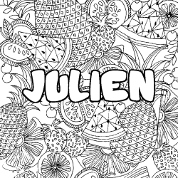 Coloración del nombre JULIEN - decorado mandala de frutas