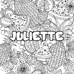 Coloración del nombre JULIETTE - decorado mandala de frutas